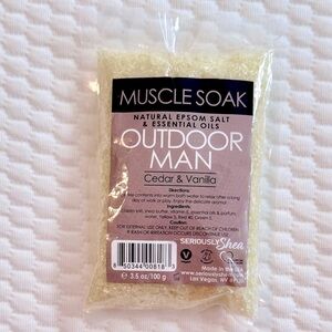 OUTDOOR MAN Sore Muscle Soak Bath Salts - Cedar & Vanilla 3.5 oz. w Epson Salt